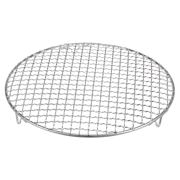 Uxcell Round Cooking Rack, 10.4-inch 201 Stainless Steel Cross Wire Barbecue Grill Net Racks with Legs