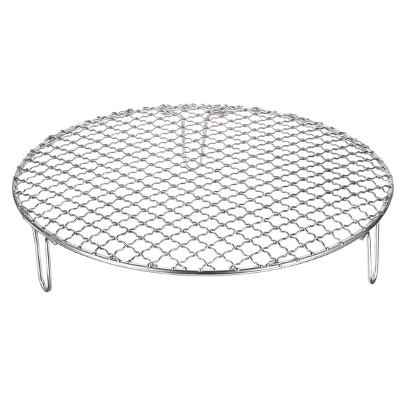 Uxcell Round Cooking Rack, 10.4-inch Stainless Steel Cross Wire Barbecue Grill Net Racks with 50mm Legs