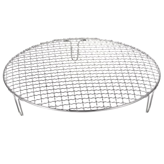 Uxcell Round Cooking Rack, 12-inch Stainless Steel Cross Wire Barbecue Grill Net Racks with 50mm Legs