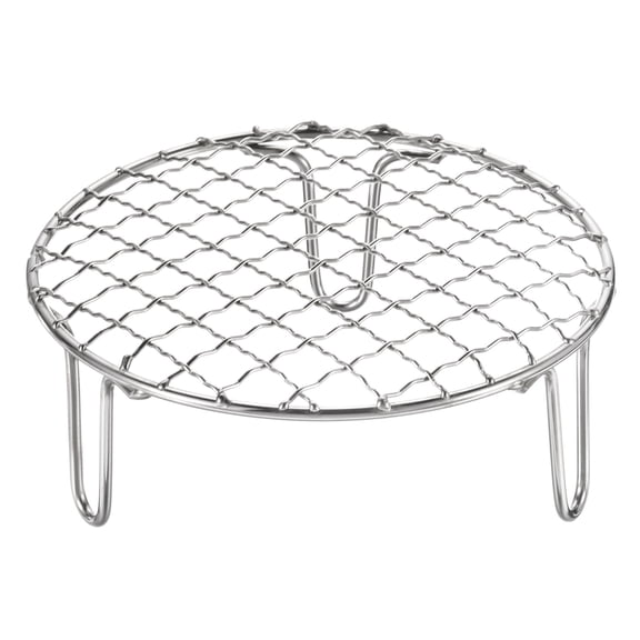 Uxcell Round Cooking Rack, 5.9-inch Stainless Steel Cross Wire Barbecue Grill Net Racks with 50mm Legs