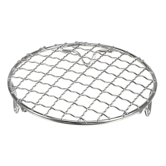 Uxcell Round Cooking Rack, 5-inch 201 Stainless Steel Cross Wire Barbecue Grill Net Racks with Legs