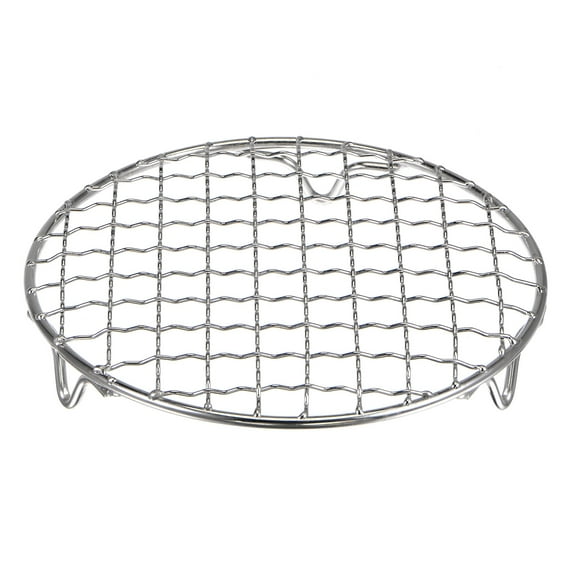 Uxcell Round Cooking Rack, 6-inch 201 Stainless Steel Cross Wire Barbecue Grill Net Racks with Legs