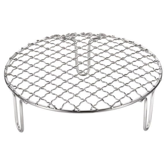 Uxcell Round Cooking Rack, 7.1-inch Stainless Steel Cross Wire Barbecue Grill Net Racks with 50mm Legs