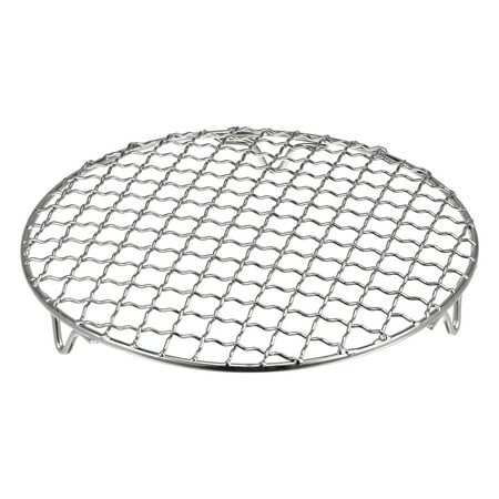 Uxcell Round Cooking Rack, 7.5-inch 201 Stainless Steel Cross Wire Barbecue Grill Net Racks with Legs