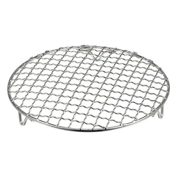 Uxcell Round Cooking Rack, 7.5-inch 201 Stainless Steel Cross Wire Barbecue Grill Net Racks with Legs