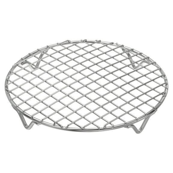Uxcell Round Cooking Rack 7.9 Inch Dia Stainless Steel Wire Cooling Steamer Rack for Baking Canning Cooking Roasting Cooling Grilling Drying, Silver