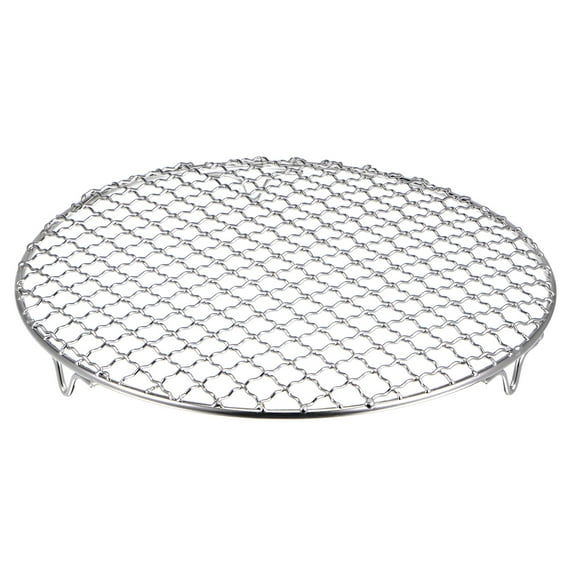 Uxcell Round Cooking Rack, 9.7-inch 201 Stainless Steel Cross Wire Barbecue Grill Net Racks with Legs