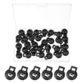 thumbnail image 1 of Uxcell Round Cord Lock, Plastic Single Hole Spring Loaded Toggle Stoppers Black, 1 of 7