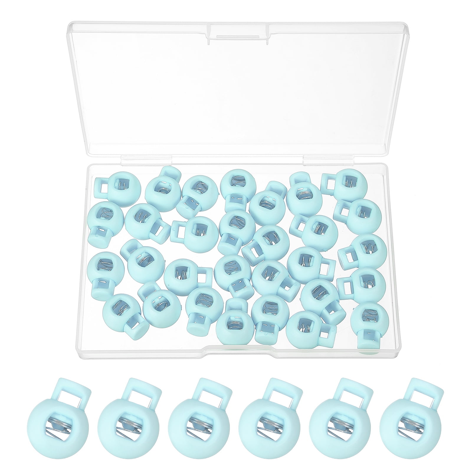 Uxcell Round Cord Lock, Plastic Single Hole Spring Loaded Toggle ...