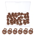 thumbnail image 1 of Uxcell Round Cord Lock, Plastic Single Hole Spring Loaded Toggle Stoppers Light Brown, 1 of 7