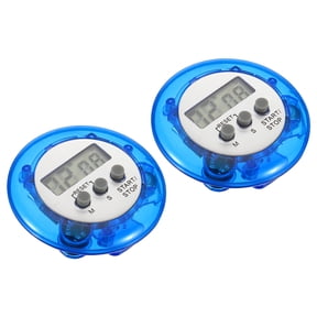 Uxcell Round Digital Timer, 2pcs Small Count Down/ UP Clock with Magnetic, Big LCD Display, Blue