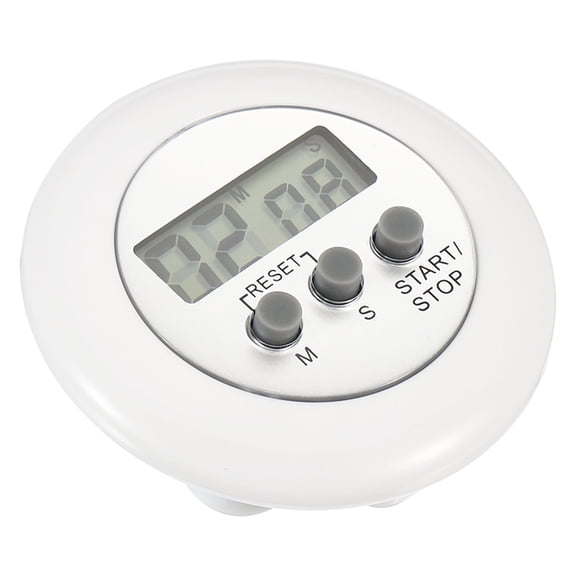 Uxcell Round Digital Timer, Small Count Down/ UP Clock with Magnetic, Big LCD Display, White