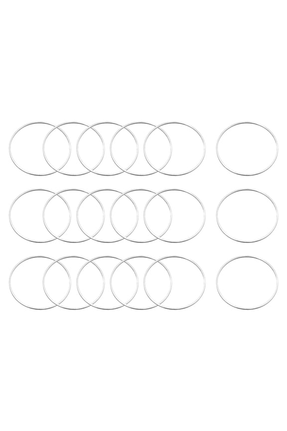 Round Earring Beading Hoop Rings, Open Bezel Linking Ring 35mm/ 1.38" Silver Earring Finding Link Ring, Pack of 60