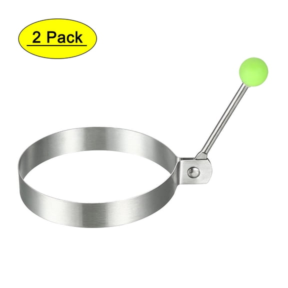 Uxcell Round Egg Rings 430 Stainless Steel Kitchen Tool Silver Tone 2pcs
