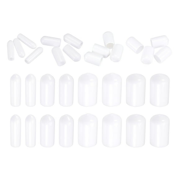 Uxcell Round End Caps Rubber Cover 80pcs White Screw Protector for Screw Bolt Pipe
