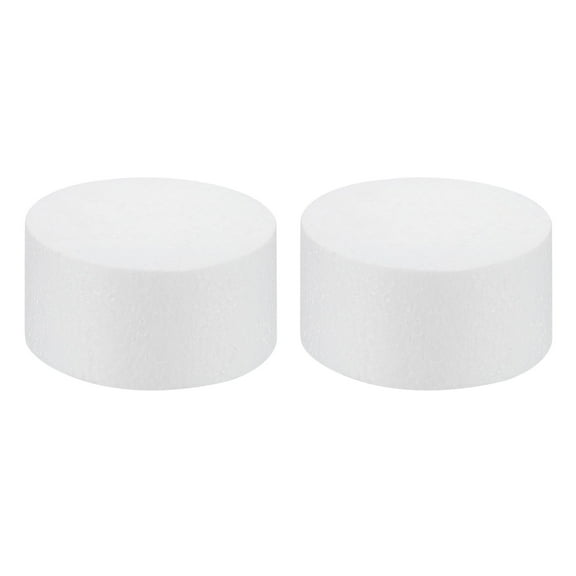 Uxcell Round Foam Cake Dummy 4 Inch x 2 Inch Circle Dummy Cake Set for Wedding Cakes, Birthday Cakes, Crafts 2 Pack