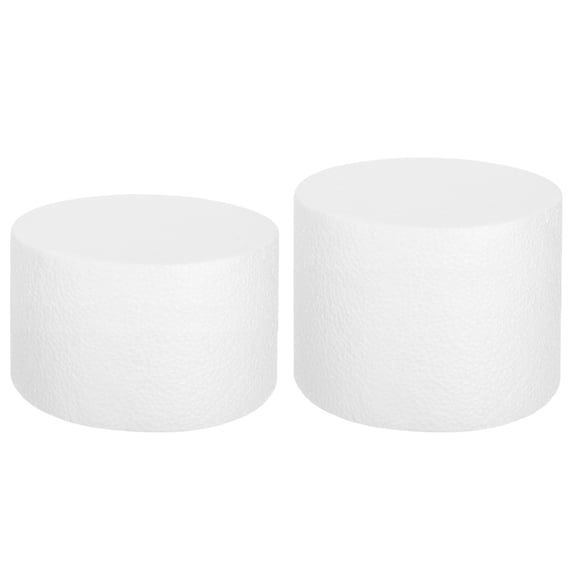 Uxcell Round Foam Cake Dummy, 6"x 2", 6"x 3" White Fake Cake Circles Dummies Decorating Display for Wedding Birthday Party Cakes Decoration Crafts and Window Displays, 2Pcs