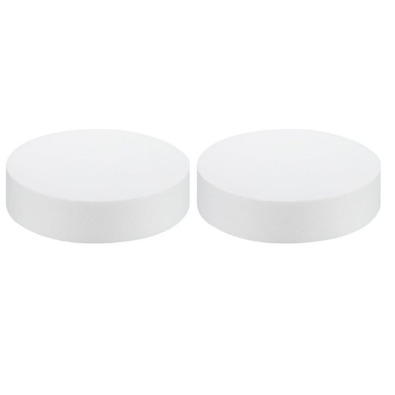 Uxcell Round Foam Cake Dummy 8 Inch x 2 Inch Circle Dummy Cake Set for Wedding Cakes, Birthday Cakes, Crafts 2 Pack