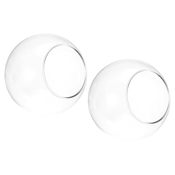 Uxcell Round Globe Terrarium Air Plant Planter, 2 Pack 3.2 Inch High Borosilicate Glass Table Decorations Clear
