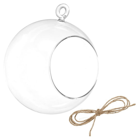 Uxcell Round Globe Terrarium Air Plant Planter, 4 Inch High Borosilicate Glass Hanging Decorations Clear