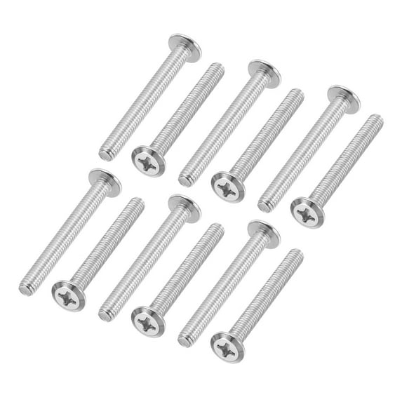 Uxcell Round Head Phillips Screws, 16 Pack M6-1 x 50mm 304 Stainless Steel 18-8 Full Thread