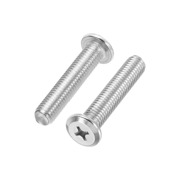 Uxcell Round Head Phillips Screws, 2 Pack M10-1.5 x 50mm 304 Stainless Steel 18-8 Full Thread