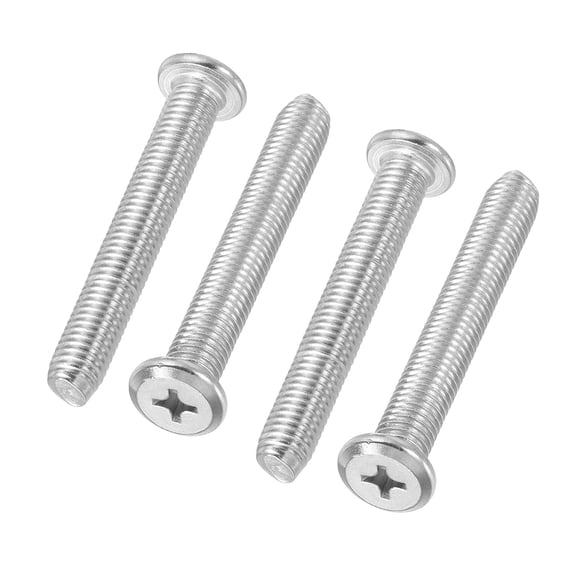 Uxcell Round Head Phillips Screws, 4 Pack M8-1.25 x 80mm 304 Stainless Steel 18-8 Full Thread