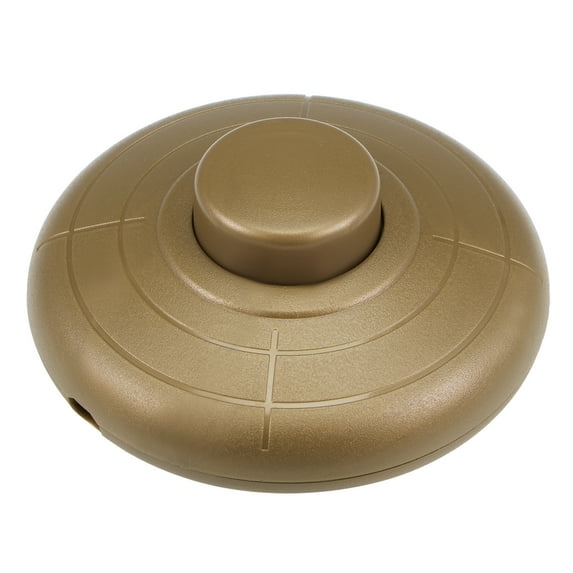Uxcell Round Lamp Foot Pedal Push Button Momentary Switch Nylon Gold 1pcs