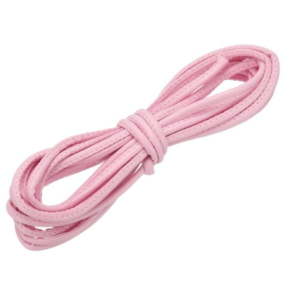 Uxcell Round Leather Cord, 4mm x 5.5 Yards PU Leather String Rope for Jewelry Beads Making Necklace Bracelet DIY Handmade Crafts, Pink