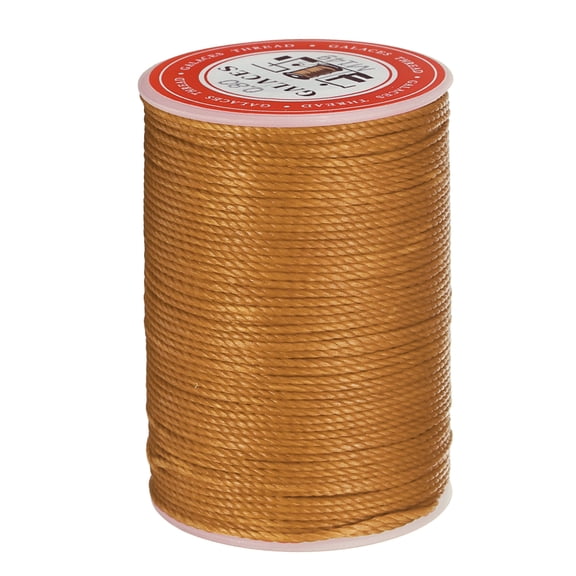 Uxcell Round Leather Sewing Waxed Thread, 55m / 60 Yards Wax Polyester String, 0.8mm Waxed Cord for Crafts, Golden Brown