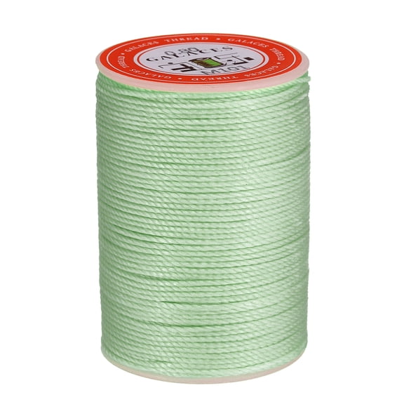 Uxcell Round Leather Sewing Waxed Thread, 55m / 60 Yards Wax Polyester String, 0.8mm Waxed Cord for Crafts, Mint green