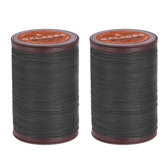 Uxcell Round Leather Sewing Waxed Thread, 80m / 87 Yards Polyester Wax String, 0.55mm Wax Cord for Leather Crafts, Bookbinding, Bracelets, Midnight Blue, 2packs