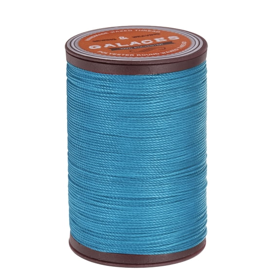 Uxcell Round Leather Sewing Waxed Thread, 80m / 87 Yards Wax Polyester String, 0.55mm Waxed Cord for Crafts, Peacock Blue