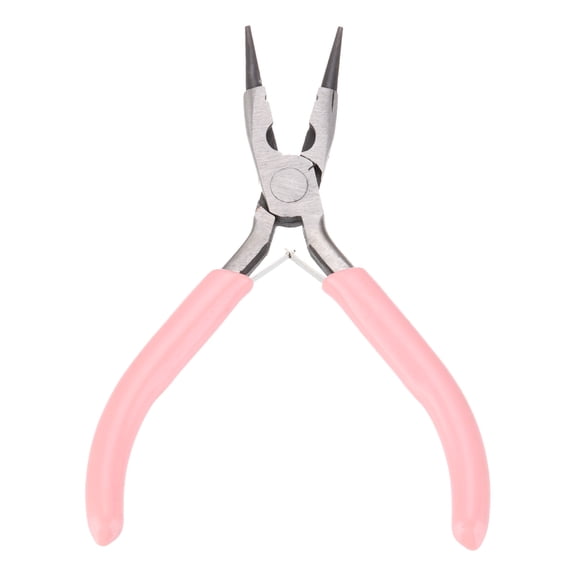Uxcell Round Nose Pliers 5" Mini Jewelry Pliers with Handle & Cutter for Jewelry Making Wire Wrapping DIY Craft Hobby, Pink