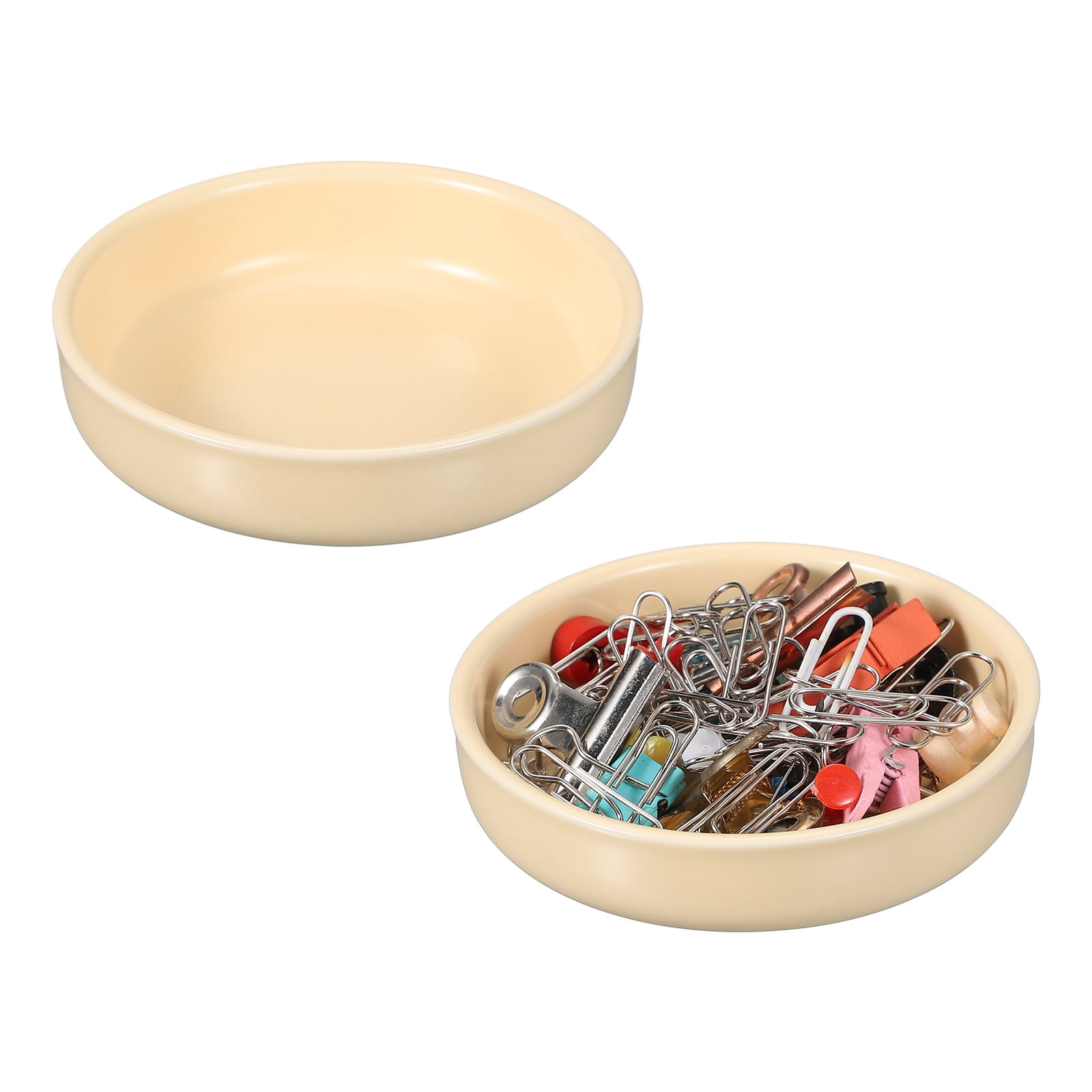 Uxcell Round Paper Clip Holders, 2 Pcs Ceramic Clip Dispenser Organizer ...
