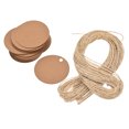thumbnail image 1 of Uxcell Round Paper Gift Tags with Twine Rope khaki 40mm Length 65.6 Feet 100pcs, 1 of 5