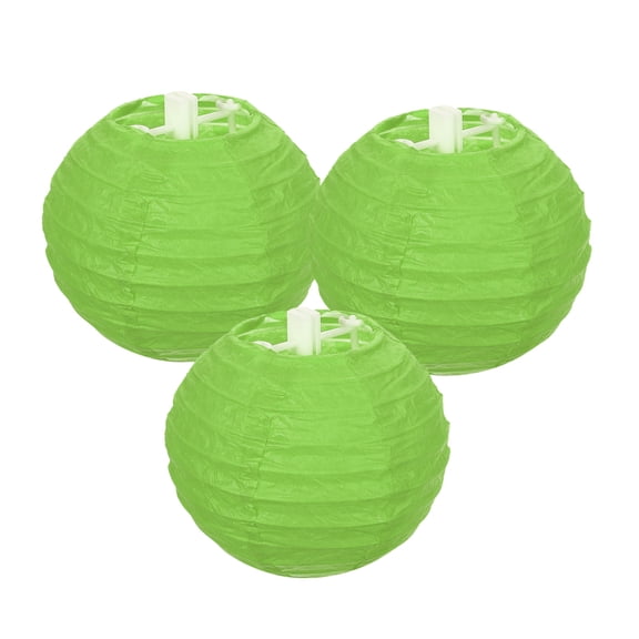 Uxcell Round Paper Lanterns, Decorative Hanging Lanterns Lamp Party Decorations for Birthday Wedding Home Green 4 in