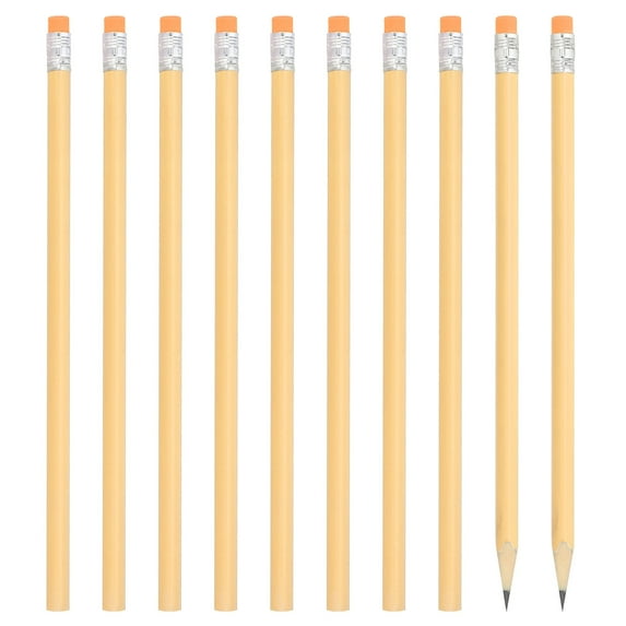 Uxcell Round Pencils, 48 Pack HB Graphite Pencils with Eraser Wood Pencils Cute Pencil for Classroom, Orange