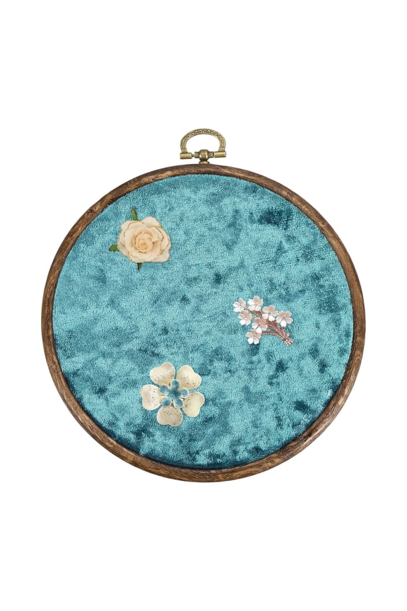 Round Pin Display Board, 7" Velvet Wall Hanging Brooch Jewelry Display Stand Storage Holder for Enamel Pins Badges Brooches Jewelry Collection, Porous Blue