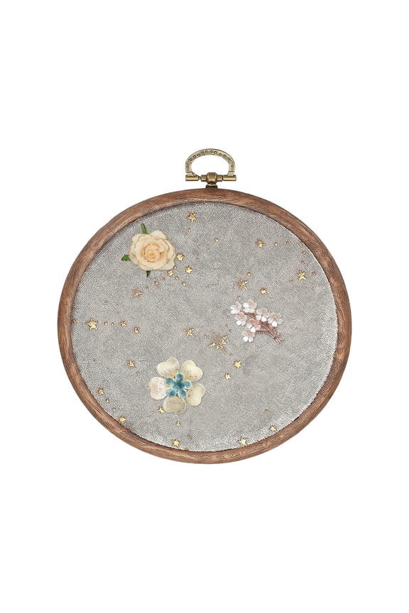 Round Pin Display Board Velvet Wall Hanging Brooch Jewelry Display Stand Storage Holder Star Moon Silver Gray