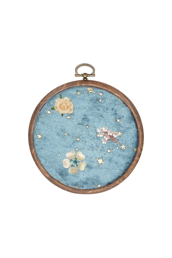 Round Pin Display Board Velvet Wall Hanging Brooch Jewelry Display Stand Storage Holder Star Moon Porous Blue