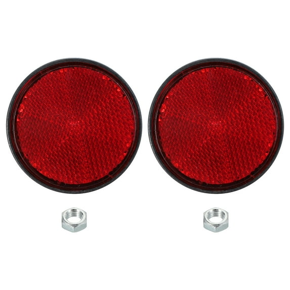 Uxcell Round Rear Reflectors, Safety Reflective Warning Reflector for Motorcycle and Bicycle Red