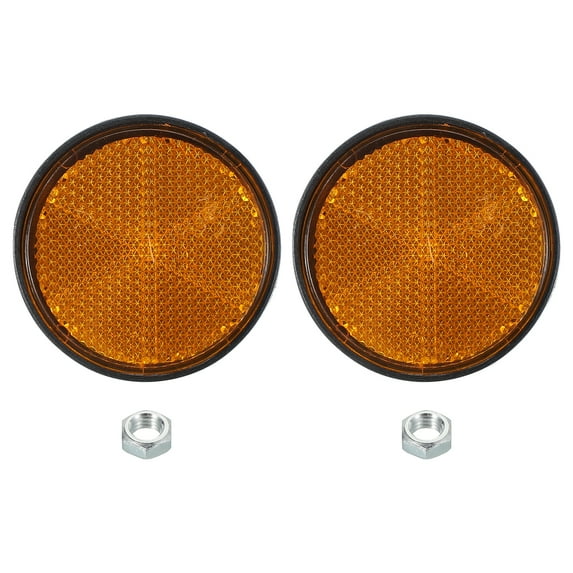 Uxcell Round Rear Reflectors, Safety Reflective Warning Reflector for Motorcycle and Bicycle Yellow