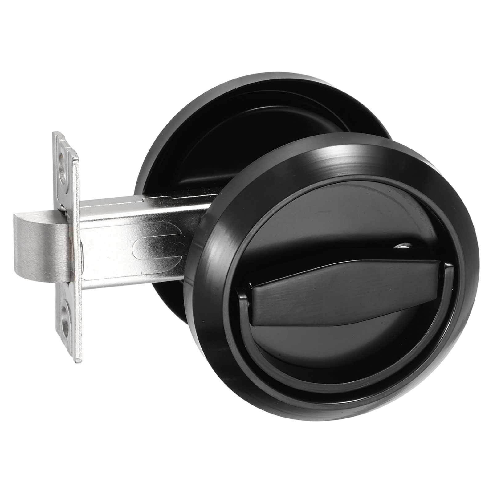 Uxcell Round Recessed Door Lock, (Lock Length 3 Inch, Black) (1 Set ...