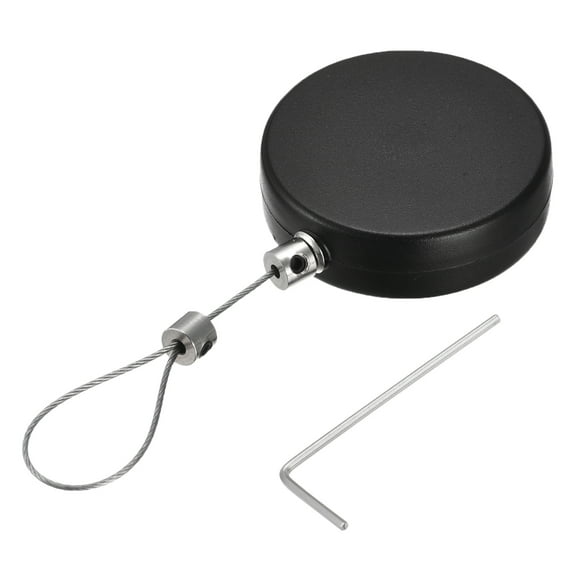 Uxcell Round Retractable Cable Lock,Remote Control Anti-Lost Rope 600g Black
