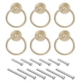 thumbnail image 1 of Uxcell Round Ring Pulls, 6Pcs Drawers Knobs Yellow Circle Drawer Handles Single Hole for Dresser Cupboard Wardrobe, 1 of 6