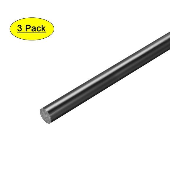 Uxcell Round Rod 5/16" Dia 20" Length FRP Fiberglass Round Rod Engineering Bar Plastic Black 3pcs