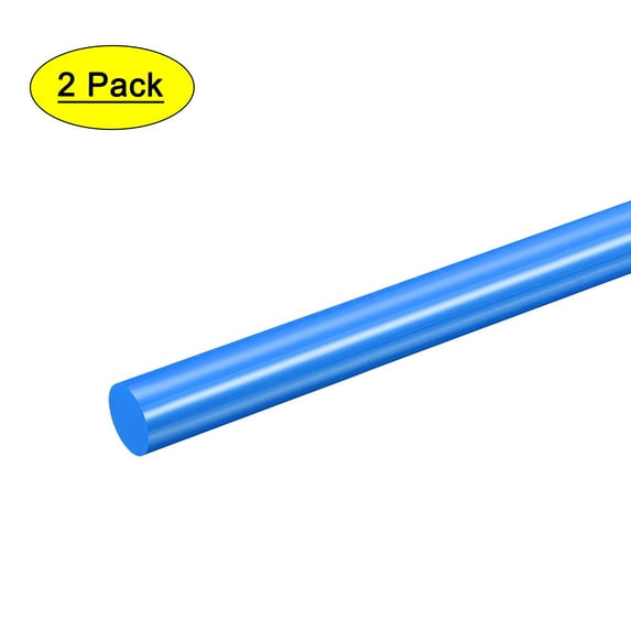 Uxcell Round Rod 5/16" Dia 20" Length Polyoxymethylene Rods Engineering Round Bars(0.31'') Plastic Blue 2pcs