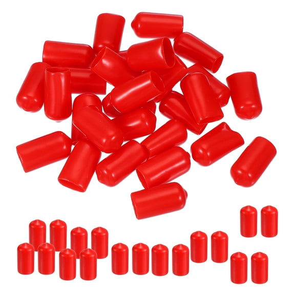 Uxcell 100Pcs 10.5mm ID Round Rubber End Caps Bolt Covers Vinyl Rubber Screw Protector