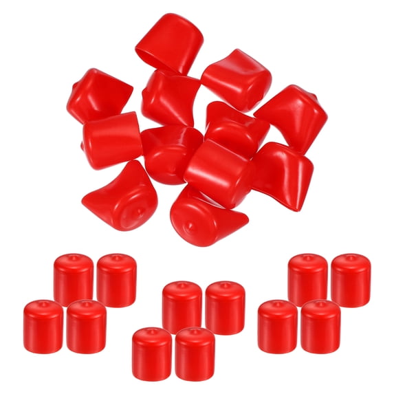 Uxcell Round Rubber End Caps Rubber Bolt Covers Caps Vinyl Rubber Flexible Screw Thread Protectors for Metal Tube Rod Bolts 28mm 25